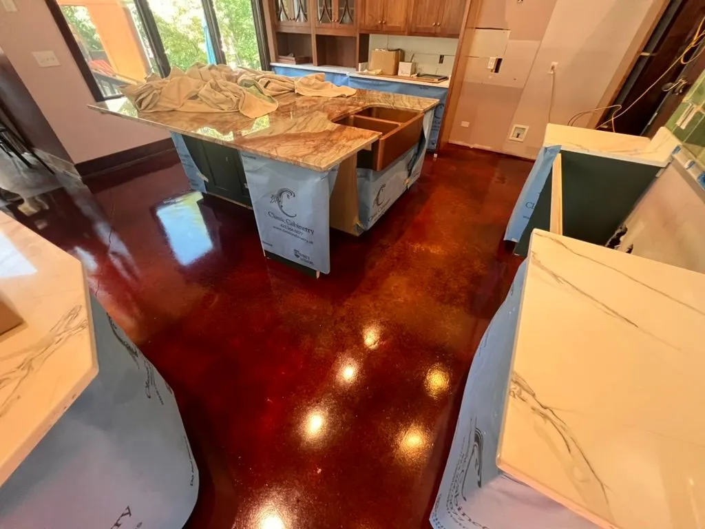 polished concrete floor in modern living space