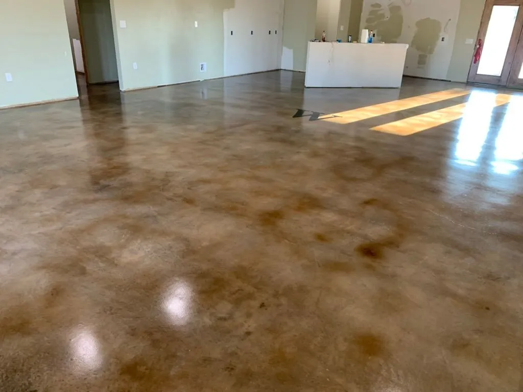 stained and polished concrete floor finish