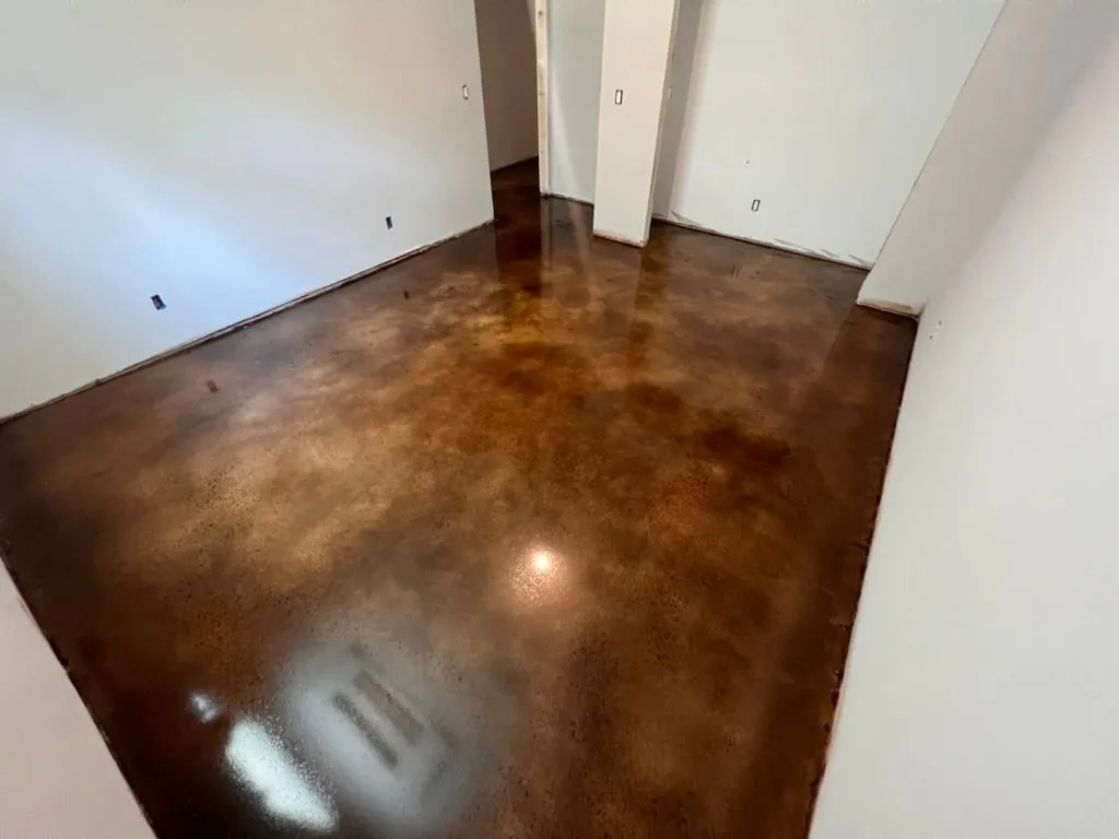 stained concrete floor with unique patterns